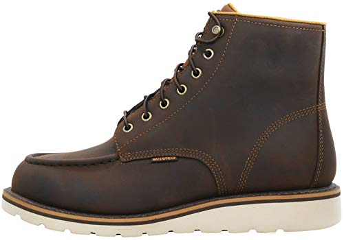 Image of Carhartt 6 inch Moc Toe Waterproof Work Boots for Men - Oil-Tanned Leather Boots with FastDry Lining, Dual-Density Rubber Wedge Traction Outsole, EH Rated