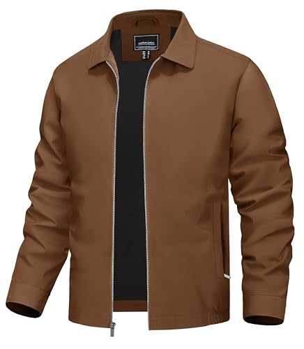 TACVASEN Mens Jacket Lightweight Windbreaker Jacket Business Casual Stylish Zip