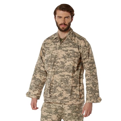 Image of Rothco BDU Uniform Shirt | Men's Long Sleeve Tactical Cargo Overshirt Utility Hunting Fishing Shacket Button Down Jacket with 4 Pockets