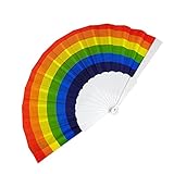 ventaglio di bambù, ventagli lunghi di seta, veli a ventaglio 1pc decorazioni for la casa ventaglio arcobaleno ventaglio pieghevole tenuto in mano danza for la decorazione ventaglio matrimonio arte ar