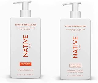 Native Shampoo and Conditioner Set | Sulfate Free, Paraben Free, Dye Free, with Naturally Derived Clean Ingredients| 16.5 oz (Citrus & Herbal Musk, Daily Clean)