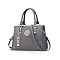 NICOLE & DORIS Sac à Main Élégant Femme - Sac Bandoulière PU Cuir Noir Avec Pendentif - Chic Et Tendance