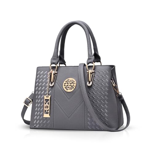 NICOLE & DORIS Damen Handtasche - Elegante Tote Aus PU Leder Mit Seidentuch