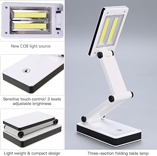 Tragbare faltende 24 LED Tischlampe Schreibtisch Licht Sensitive Touch Control 3 Stufen Einstellbare Helligkeit Dimmbare USB-Ladeanschluss 4 * AA Batterien Powered betrieben für Studenten Lesen