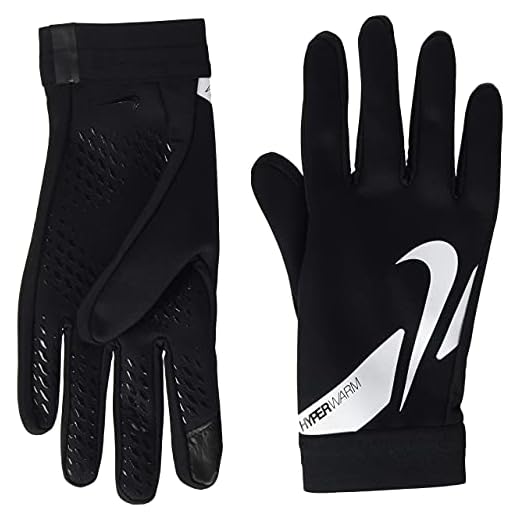 Nike Unisex – Erwachsene Hyperwarm Academy Fußballhandschuhe, Schwarz/Schwarz/Weiß, M