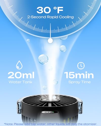 image for Otlonpe Handheld Misting Fan Portable, 4000mAh Rechargeable Battery Po