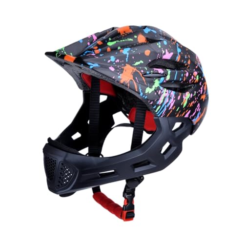 Perfeclan Kids Bike Helmet Cycling Helmet Adjustable Fashion Comfortable Children Bicycle Helmet Full Face Helmet for Outdoor Bicycling, black