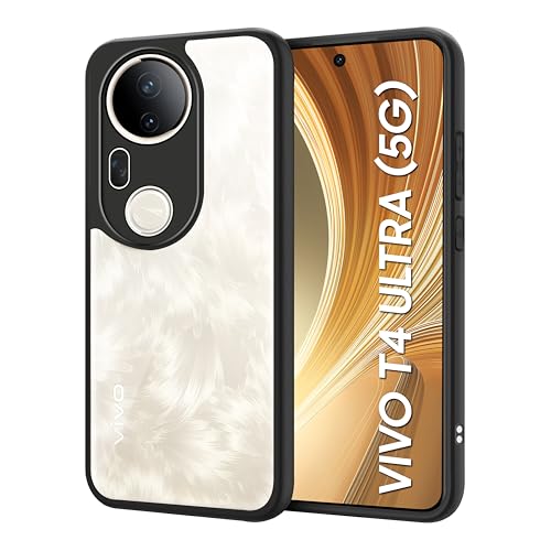 Image of CEDO Backcover for Vivo T4 Ultra (5G) | Camera Protection Bump Shockproof Edge | Ultra Hybrid Transparent Acrylic Clear TPU+PC Hard Backcase Cover (Black)