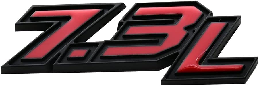 Image of 2pcs New 7.3L Emblems 3D Turbo Diesel Side Badge Nameplate Logo (Red)