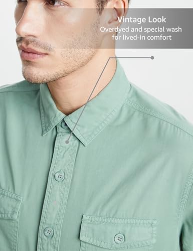Image of Symbol Premium Men Long Sleeve Casual Washed Cotton Twill Shirt (Regular Fit)