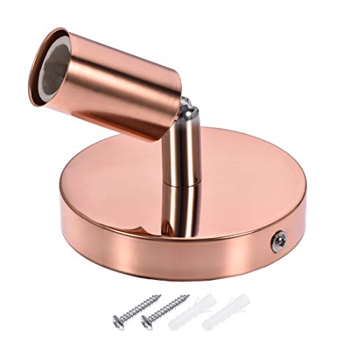 uxcell E14 Bulb Holder Socket for Wall Sconce Lamp Light Side Hanging Mounted 180 Degree Adjustable 100x20mm Rose Gold