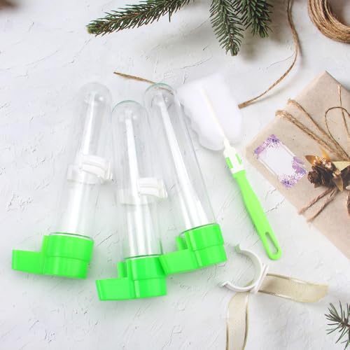 3 Stuks Automatische Vogelvoederautomaat Parkiet voor Kooi, Vogelkooi Drinker met Borstel Waterdispenser Vogelvoer Kooi, Helder 120 ml Voor Siervogels en Duiven - Afbeelding 3