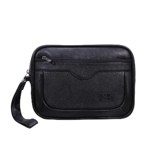 Image of kbi Mens Cash Bag Pouch Money Carrying Handling Luggage Multipurpose Travel Pouch vegan Leathe