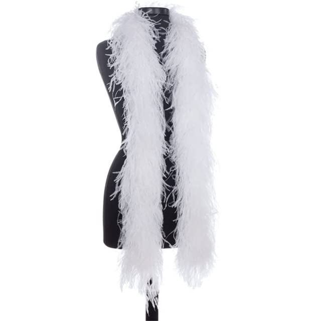 LUNYY 2 mètres 6 Plis Plumes d'autruche Boas pour Robe de mariée avec Panache châle décoration Carnaval vêtements Accessoire Artisanat