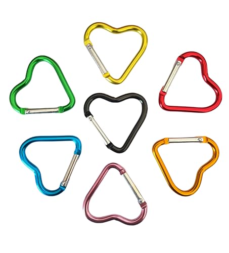 カラビナ ハート形 キーホルダー 7色入り