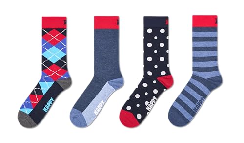 Happy Socks 4-Pack Blue Graphics Socks Blue M/L