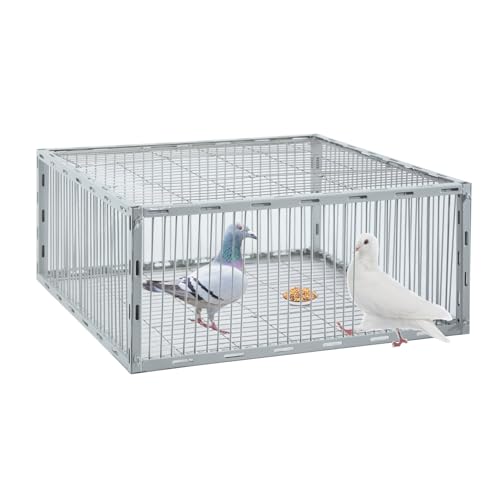 Pigeon Trap with Escape-Proof Design,Pigeon Cage with One-Way Entry,Ideal Pigeons Coop,Chicken and Bird Trap Cage,Portable & Easy Assembly,Unharmful Made of High-Strength Iron with Anti-Rust Paint