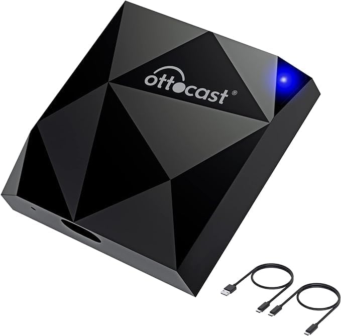 OTTOCAST Bezprzewodowy adapter Carplay, Apple Wireless Carplay Dongle, 5 GHz WiFi, automatyczne połączenie, bez opóźnień, aktualizacja online, do samochodów OEM Wired Carplay, model z roku 2016