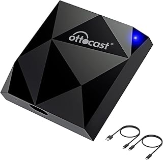 OTTOCAST Bezprzewodowy adapter Carplay, Apple Wireless Carplay Dongle, 5 GHz WiFi, automatyczne połączenie, bez opóźnień, aktualizacja online, do samochodów OEM Wired Carplay, model z roku 2016