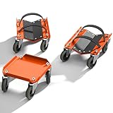 Snowmobile Dolly Sets Heavy Duty V-Slide with 3' PP/TPR Swivel Casters and Rubber Pad Protecting Skis 1500 lbs...