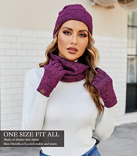 Image of FZ FANTASTIC ZONE Winter Beanie Hats Scarf Touchscreen Gloves for Men Women