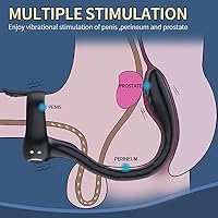 ChicLSQ Prostata Massagegerät mit Penisring Vibratoren Analvibratoren 9 Vibrationsmodi und Fernbedienung Silikon Cockring Klitoris Stimulator G Punkt Vibrator Analplug Sexspielzeug für Männer Paar – Ansicht 3