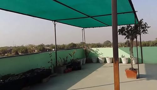 Image of Bindian Green Net for Balcony, Garden, Shade Net, Shade for Sun Protection, Balcony Net for Shade, Swimming Pool, GardenNet for Plants 75% UV Protection, Niwar Material, 10x5 Feet