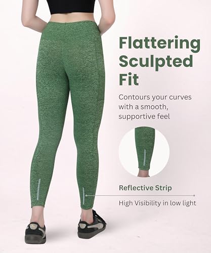 Image of Glamoras Women Polyester Spandex High Waist Gym Legging with Side Pocket, 4-Way Stretch, Squat-Proof, Moisture-Wicking Yoga Pants, Workout Tights for Running, Gym, Fitness, Training, Yoga & Activewear