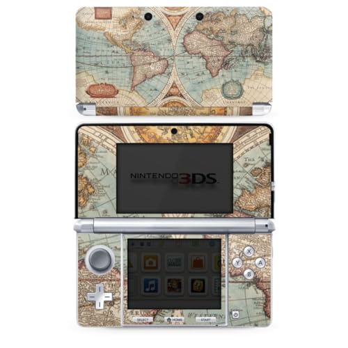 DeinDesign Skin kompatibel mit Nintendo 3 DS Folie Sticker Vintage Landkarte Weltkarte