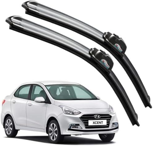 CARNYX Frameless Windshield Wiper Blades, Front Car Wipers Set of 2, Noise-Free, Durable Performance Compatible with (Hyundai Xcent (2014-2019) (D-22,P-16))