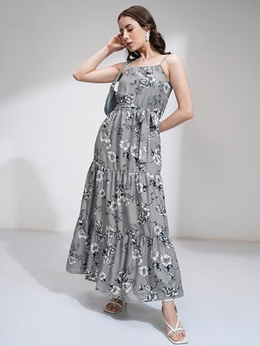 Image of Tokyo Talkies Women's Sleeveless Stright Neck Printed Dresses | Stylish Dresses | Casual Dresses
