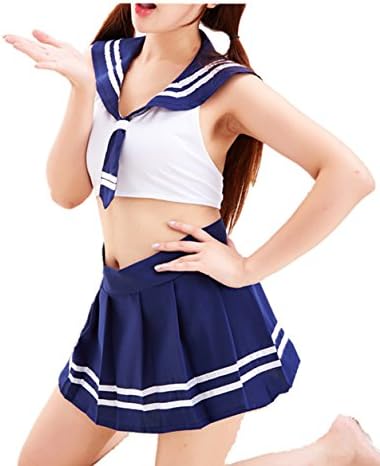 Sexy Lingerie Set Naughty Cosplay Women Role Play Mini Plaid Skirt School Girl Student Uniform Costume