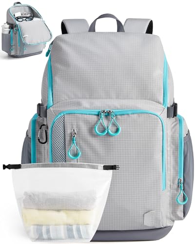 BAGSMART 2-Piece Swim Bag with Shoe Compartment 35L Gray