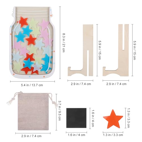 DIYEAH Reward Jar with Colorful Wooden Stars Classroom Incentive Star Jar Reward System for Home School Teachers and Parents - Image 4