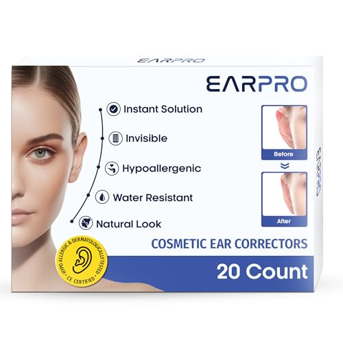 EarPRO Corrector Estético de Orejas, 20 Piezas Adhesivas Invisibles, Alternativa a Cinta para Orejas, Corrector de Orejas para Adultos, Pegatinas Discretas para Orejas Prominentes