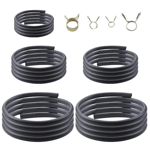 AloneGoer 3 Feet 1/8 3/16 0.22 1/4 5/16 ID Fuel Line Gas Tube Hose Compatible with Kawasaki EZGO Snowmobile Lawn Mowers Tractors Bike Scooter ATV Golf Cart Motorcycle w 40PCS Clips