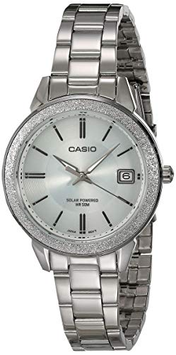 Casio (カシオ) レディース ソーラーパワードクォーツ ステンレススチールストラップ シルバー 13.8 カジュアルウォッチ モデル:LTP-S200D-7AVCF)