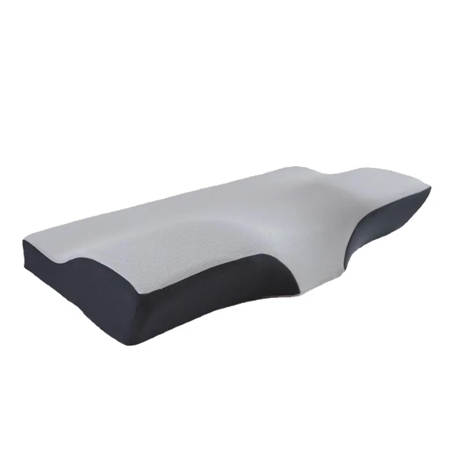 FGUJSUR Latex Pillow Neck Pillow Slow Rebound Memory Cotton Anti-snoring Special Cervical Ergonomic Butterfly(Grey)