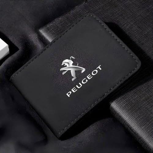 Car Registration Insurance Holder for Peugeot 3008 II SUV/3008 IP84 T8 2015-2020,Exclusive Logo Wear-Resistant Durable Folder Store ID Documents Driver's License Vehicle Document Storage,A