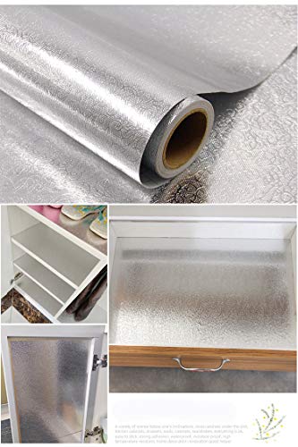 Vinilo de aluminio autoadhesivo para muebles papel impermeable plata 60cm x 20m 3