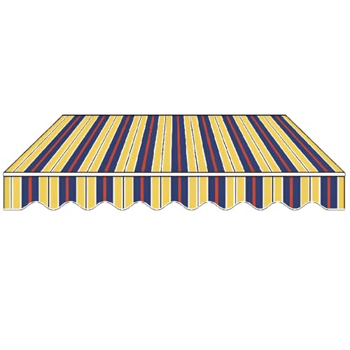 Gestreifter Markisenbespannung, einziehbarer Markisen Canvas, Ersatz markisenstoff mit Volant, wasserdicht, reißfest, Markisentuch aus Polyester-Canvas für Balkon, Garten(17x7ft) Gestreifter Markisenbespannung, einziehbarer Markisen Canvas, Ersatz markisenstoff mit Volant, wasserdicht, reißfest, Markisentuch aus Polyester-Canvas für Balkon, Garten(17x7ft)