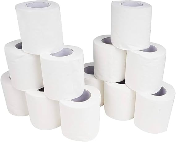36x White Toilet Tissue Rolls – 2-Ply Quilted & Embossed Jumbo Bathroom Tissue – Soft & Strong PPC Paper - Bubble Wrap Shop