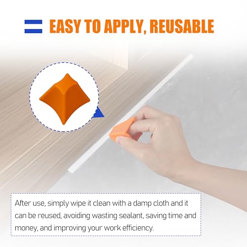 Image of Silicone Caulking Tool Set, 6 Piece Seam Finishing Applicator, Reusable Sealant Tools for Kitchen and Bathroom