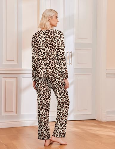 Ekouaer 2 Pack Womens Pajama Sets Long Sleeve Long Pants Pjs Loungewear - image 2