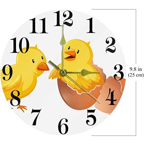 Horloge murale Chicken 25,4 cm silencieuse à piles pour cuisine