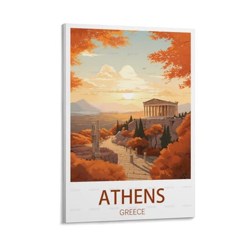 Athènes Grèce poster vintage décoration murale salon affiche grecque 20x30