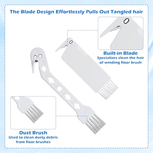Image of 4 PCS Universal Handheld Vacuum Cleaner Brush with Built-in Blade | Vacuum Brush Cleaning Tool, 2-in-1 Roller Cleaning Tool for Sweeping Robot