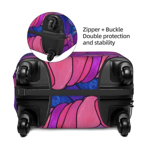 Stained Glass Pumpkins Elastic Travel Luggage Covers Dustproof Scratch-Resistant Suitcase Protector Fit 22-24 Inch2
