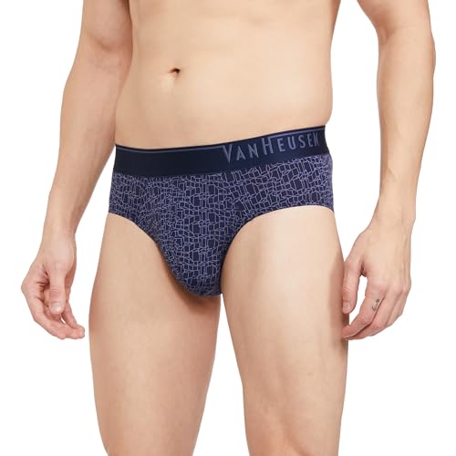 Image of Van Heusen Men Regular Fit 4 Way Stretch Body Defining Fit Allover Print Briefs - Available in Pack of 1 & 2