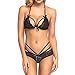 EUCoo Babydoll in Pizzo Sexy da Donna Lingerie 2 Pezzi Reggiseno in Pizzo Sexy Imbottito Push-up Imbottito Set da Notte Babydoll con Spalline